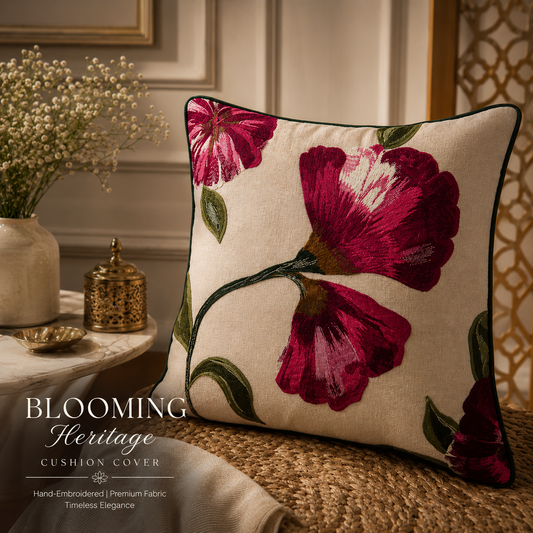 The Blooming Heritage Cushion Cover